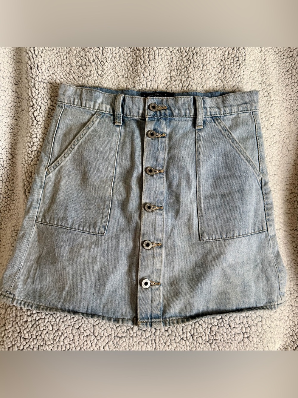 Lucky Brand - Light Wash Button-Front Denim Skirt